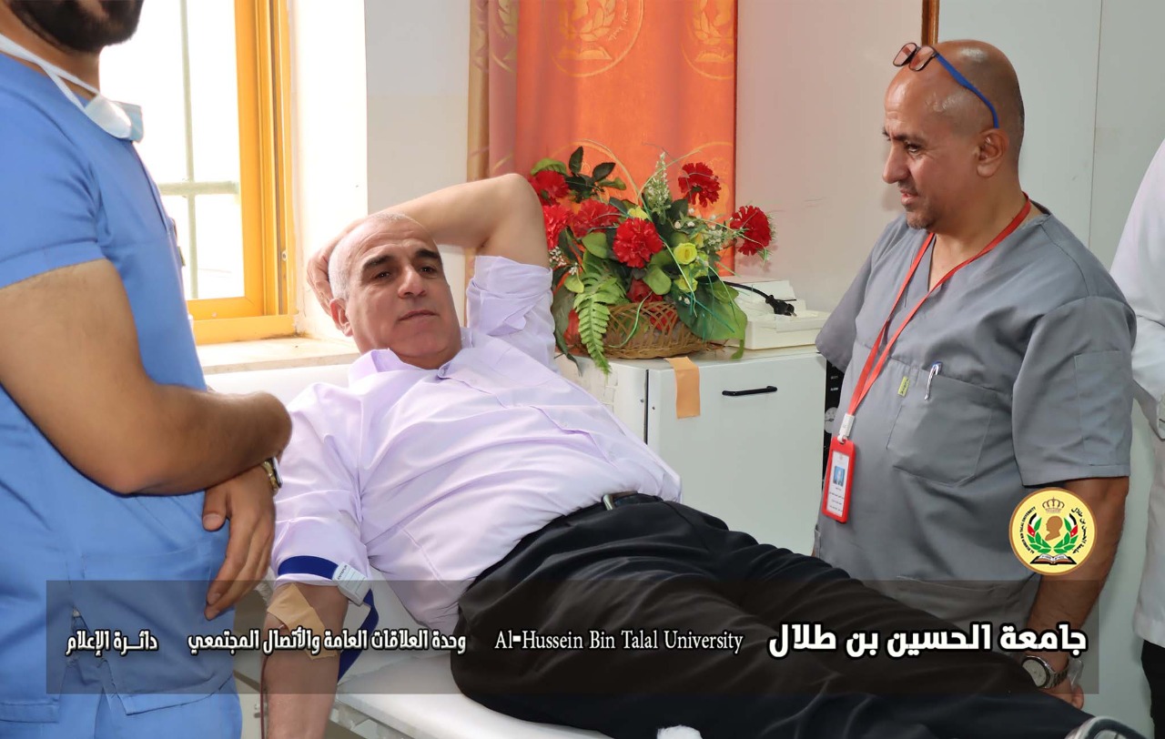 A blood donation campaign at the university health center